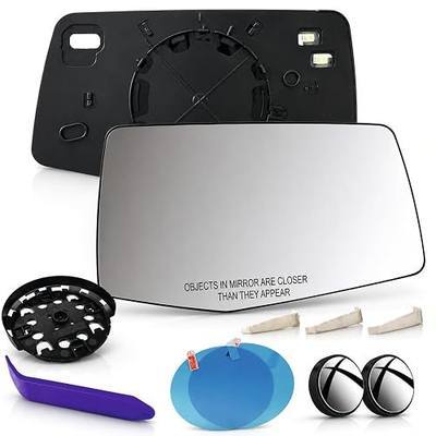 Passenger Side Mirror Glass Compatible with Silverado, Sierra 2019-2026 | Compatible with Silverado 1500 2019-2026, 2500HD, 3500HD 2020-2026, Sierra 1500 2019-2026, 2500HD, 3500HD 2020-2026, Heated
