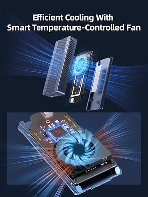 ACASIS 40Gbps M.2 NVMe SSD Enclosure with Cooling Fan | M.2 Enclosure Compatible with TB5/4/3USB4/USB3.2/3.1/3.0/2.0, TBU 405 Pro for M1 M2 Pro/Max Support 2280/2260/2242/2230