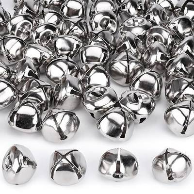 MCPINKY 300PCS Jingle Bells Bulk, 1 Inch Craft Bells for DIY Crafting, Christmas Holiday Home Decoration, Silver