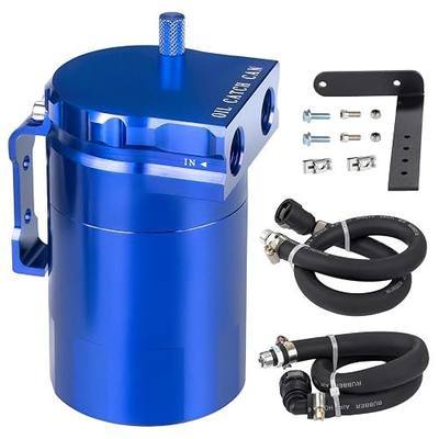 JDMON Oil Catch Can, Oil Separator Reservoir Tank Compatible with Ford F150 | 2.7EB 3.5EB 5.0L 2011-2021, Expedition 3.5L EcoBoost 2018-2021, Raptor 3.5L Ecoboost 2017-2021, Passenger Side, 350ml Blue