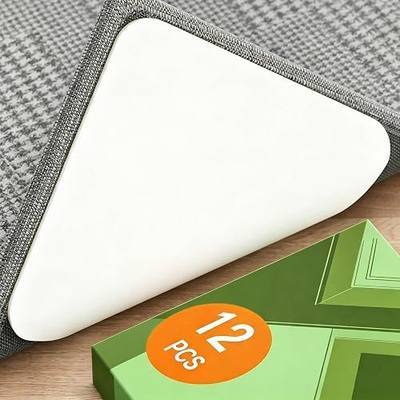 Home Techpro 12 PCS Rug Tape, Gripper for Rug for Hardwood Floors, Double Sided Reusable Under Rug Carpet Tape Stickers, Rug Anti Slip Grips for Area Rugs, Non Slip Rug Pads