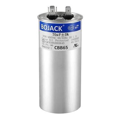 BOJACK 70 uF ±5% 70 MFD 370/450 V CBB65 Round Run Start Capacitor for AC Motor Run or Fan Start and Cool or Heat Pump Air Conditione