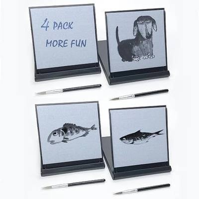 4 Pack Water Drawing Board Mini Zen Buddha Meditation Paint with for Relaxation, Portable Size Magic color with Brush