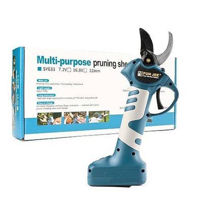 Electric Pruning Shears Cordless for Gardening: 21V Professional Branch Scissors with 2 Ah Lithium Battery - Portable Tree Cutter for Gardener
