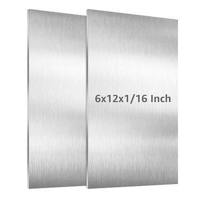 AMZDEPOT 2 Pack 6061 T651 Aluminum Sheet Metal 6" x 12" x 1/16" (0.06") Rectangle Metal Plate Covered with Protective Film, 1.5mm Flat Aluminum Plate for Crafting and Industry