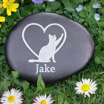 Pet Memorial Stones for Cats, Personalized Pet Memorial Gifts Cat, Cat Loss Sympathy Gifts, in Memory of Cat Gifts, Cat Memorial Grave Markers, Bereavement Gifts for Loss of Pet Cat