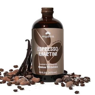 Modica Espresso Martini - Premium Non-Alcoholic Cocktail & Mocktail Mixer (10 Servings) Created by Award-Winning Mixologist