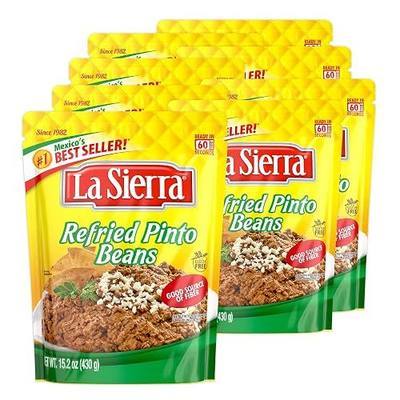 La Sierra Refried Pinto Beans, Ready-to-Eat Vegetarian Refried Beans, 15.2 oz Pouch (Pack of 8)