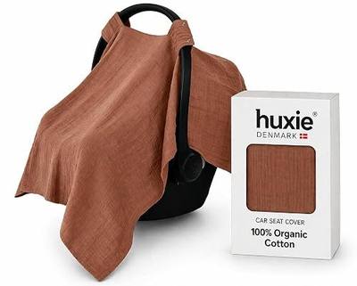 Car Seat Cover Baby - Organic Muslin Cotton - Carseat Canopy - 43" x 32" (Cedar)