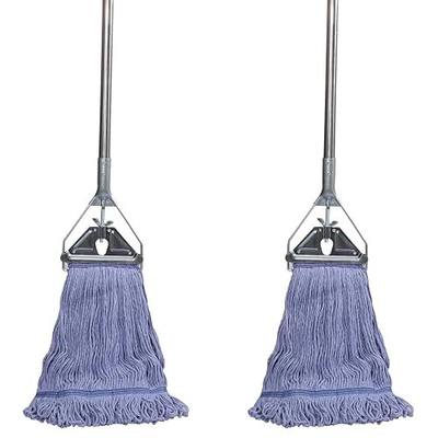 Midoneat Heavy Duty Loop End String Mop, 67Inch Stainless Steel Handle, Commercial Industrial Grade Mop for Floor Cleaning, 2 Packs