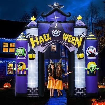 Halloween Inflatables 2023 Castle 11.5FT with Door LED Lights Haunted House Archway for Halloween Decorations Outdoor Blow up Yard Outside Halloween Decorations Garden Party Decor