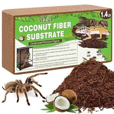 Halatool 1 Pack Compressed Coconut Fiber Substrate for Reptiles | Organic Coconut Substrate, Reptile Bedding for Tortoises, Geckos, Snakes, Frogs, Lizards, Hermit Crabs & Tarantulas