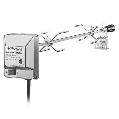 TURBRO Stainless Steel Rotisserie Kit for Gas Grills with A Cookbox up to 39’’ - Includes 4W Electric Motor, 34’’ - 45’’ × 5/16" Square Spit Rod, Meat Forks, Counterweight - Ideal for Outdoor BBQ | 4W Electric Motor, 34"- 45" × 5/16" Square Spit Rod, Meat Forks, for Outdoor BBQ
