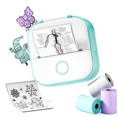 Phomemo Mini Sticker Printer- Sticker Maker Machine T02, Print Pods Mini Thermal Printer Bluetooth Pocket Label Maker Inkless for DIY Printing, Study Notes, Photos, Memos, Kids/Students Green