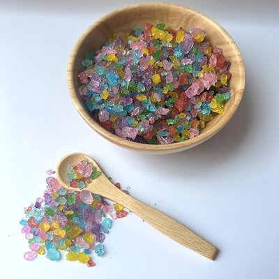 SweetGlob Old Fashioned Medium Rock Sugar Candy Gems, Lump Sugar Rock Crystals (1 Pound, Assorted Flavors)