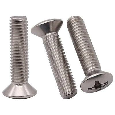 #10-24 x 1 (50 pcs) Phillips Oval Head Machine Screws, 304 Stainless Steel 18-8, Raised Countersunk Fillister Head Screws for Commercial and Marine Projects