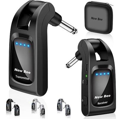 Wireless Guitar System 2.4GHz with 6 Channels 24Bit/48KHz Rechargeable | Hi-Res Audio Wireless Guitar Transmitter Receiver for Bass Active Pickup Electric Instruments