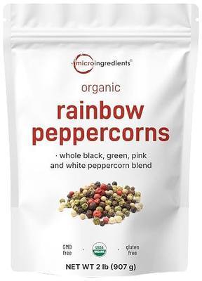Micro Ingredients Organic Whole Rainbow Peppercorns, 2lbs | Premium Whole Peppercorns for Grinder Refill | Great for Seasonings, Meats & Vegetables | Additive Free, Non-GMO, Bulk Supply