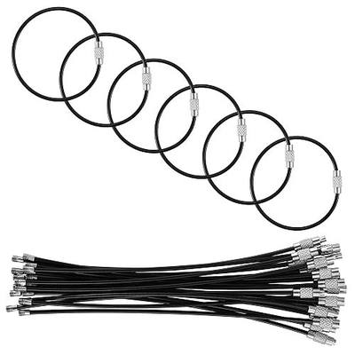 5.9in/15cm Stainless Steel Keychain Cable,Wire Diameter 2mm Metal Key Ring Loop,20 Pieces
