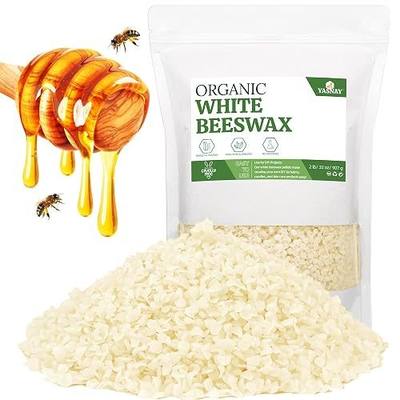 YASNAY White Beeswax Pellets 2LB, Organic Beeswax, Bees wax for Candle Making, Body, Skin Care DIY, Lip Balm and Soap Making Supplies