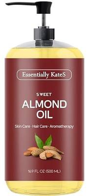 Essentially KateS Sweet Almond Oil 16.9 fl oz - 100% Pure and Natural and Cold Pressed
