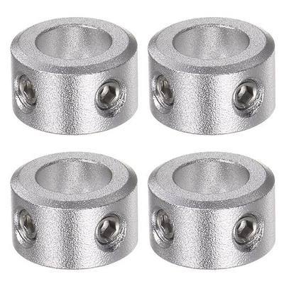 HARFINGTON 4pcs Shaft Collar 8mm Bore Aluminum Alloy Set Screw Shaft Collars, 14mm OD, 8mm Width, for Wheel Barrow Axle, Gearbox Assemblies, CNC Machine Tools, Industry, Anodization