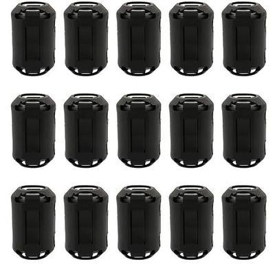 15Pcs 13mm Clip-on Ferrite Ring Core RFI EMI Noise Suppressor Cable Clip for Telephones Tvs Speakers Radio Audio Equipment Noise Suppressor Video Cable Power Cord