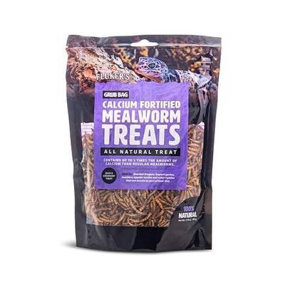 Fluker’s Grub Bag All Natural Calcium Fortified Mealworm Treats, Packed with Protein, Rich in Nutrients, A Reptile Favorite, 3 oz
