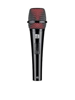 SE ELECTRONICS V2 Switch Dynamic Microphone for Singing, Speech, Instruments & Studio Recording - Supercardioid XLR Handheld Vocal Microphone with an On/Off Switch & Rugged All-Metal Housing