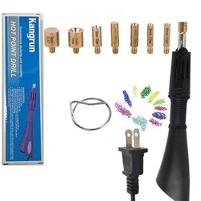 Hotfix Applicator 7-in-1 Rhinestone Setter Hot Fix Wand Bedazzler Kit Black | Includes 7 Tip Sizes for Precise Hotfix placement on Shoes, Clothes, and Fabric, Easy to use wand tool