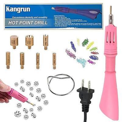 Hotfix Applicator 7-in-1 Rhinestone Setter Hot Fix Wand Bedazzler Kit Pink | Includes 7 Tip Sizes for Precise Hotfix placement on Shoes, Clothes, and Fabric, Easy to use wand tool