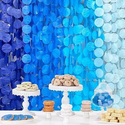 PinkBlume 205 Ft Blue Party Decorations Ombre Navy Circle Dot Backdrop Streamer Royal Tissue Paper Polka Hanging Garland for Birthday Graduation Wedding Under The Sea Nautical Ahoy Achor