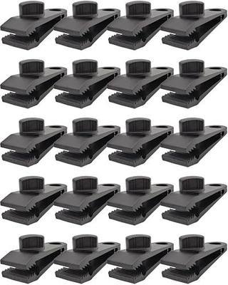 ABINLIN Tarp Clips Heavy Duty Lock Grip 20 Pcs | Tarpaulin Clips and Clamps for Tents, Awnings Camping, Plastic Clips, Black