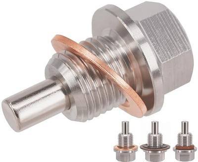 1PC 1/2"x20 Stainless Steel Magnetic Engine Oil Drain Plug Fit Buick Chevrolet Chrysler Ford Dodge GMC Selector Models & Harley-Davidson Transmission/Chain Case Oil Drain Plugs