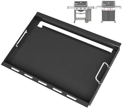 6788 Full Size Griddle for Weber GS4 Genesis II 300 Series Gas Grills, Flat Top Grill Griddle Insert with Handles for Weber Genesis II E310 E330 S315 EX315 SX335 EX335 Series Gas Grill, Carbon Steel