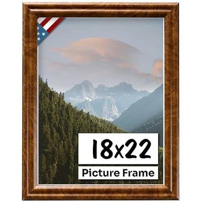 18x22 Brown Burl .75 in Wooden Photo Picture Poster Frame, Wall Art Living Room and Home Decor, Personalize for Certificate, Puzzle and Document Frames