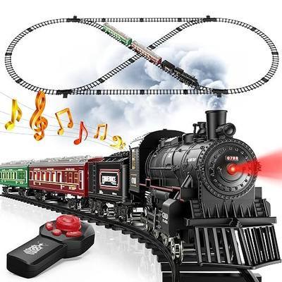 Hot Bee Train Set with Remote Control ,Luxury Track & Glowing Carriages