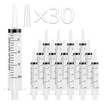 JOLLY PARTY 30 Pack 20mL Syringes, Plastic Syringes with Catheter Tip and Cap, Individually Sealed Feeding Syringe For Dogs, Measuring Syringe For Liquid, Scientific Labs, Refilling, Dispensing