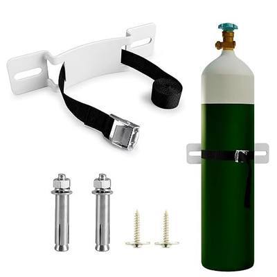 Propane Tank Holder,Gas Cylinder Holder Wall-Mounted Bracket Propane Tank Bracket with Screws and Safety Belt (1)