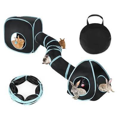BWOGUE Bunny Tunnels & Tubes, 3-in-1 Collapsible Rabbit Hideout Toy Set | Bunny Toys for Hiding & Play, Rabbit Toys with Peephole & Ball Toy, Tear-Resistant Polyester, Detachable Design, Folds Flat