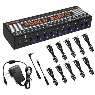 SPS-10 Guitar Power Supply 10 Independent DC Output for 9V/12V/18V (100mA/500mA) Effect Pedal | Short Circuit Protection, Noise Reduction Circuit