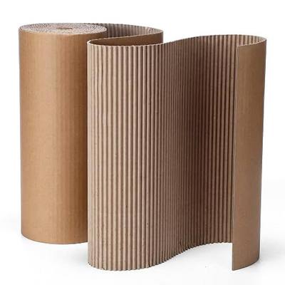 Geyoga 12 x 197 Inch Brown Single Face Corrugated Cardboard Roll B Flute Shipping Large Corrugated Paper Wrap for Packing, Storage, DIY Craft, Back to School Essentials