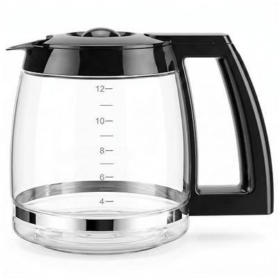 12-Cup Glass Coffee Carafe Replacement for Cuisinart Coffeemaker | Fits DCC-1200, DCC-1100BK, DCC-2650, CHW-12, CHW-12P1, DGB-550BK, DGB-550BK1, DGB-625BC, DGB-700BC & SS-12, Pt. DCC-1200PRC