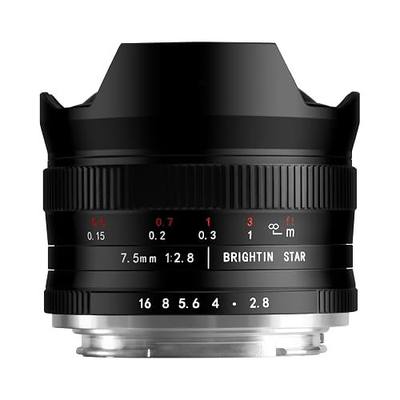 Brightin Star 7.5mm F2.8 III Ultra Wide Angle Fisheye Lens for Canon EF-M Mount Mirrorless Cameras, Manual Focus Prime APS-C Lens Fit for M1 M2 M3 M5 M50 Mark II