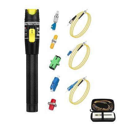 Fiber Optic Cable Troubleshoot Kit - Visual Fault Locator &1pc FC to LC Adapter & 1pc LC, SC, ST, FC Coupler & 3 Short Patch Cords (Mode Number: VFL-50)