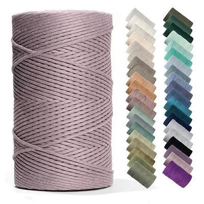 Recycled Cotton Macrame Cord 4mm x 547 Yards – Thick Single Strand Cord Made of Soft Cotton – Colored Macrame Rope Supplies for Decor, Crafts & Plant Wall Hangers by GANXXET, 1640 Ft., Dusty Lavender