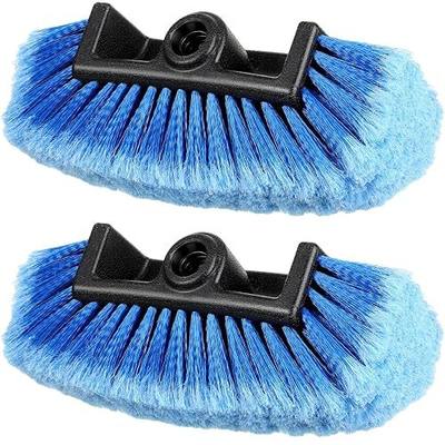 Tanlade 2 Pcs Car Wash Brush Head with Soft Detailing Bristle Flow Through Car Cleaning Brush Exterior Wash Equipment for Auto Truck RV Boat Camper(10 Inch,Blue)