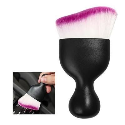 Ziciner Car Interior Dust Brush, Auto Soft Bristle Detailing Cleaners, Curved Design Dirt Clean Brushes, Cleaners Tool for Vehicle Dashboard, Air Conditioner Vents, Leather, Computer (Purple)