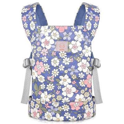 GAGAKU Kids Baby Doll Carrier for Reborn Baby Dolls, Toy Realistic Dolls Accessories for Little Girls Toddlers Aged 3+ Years Old - Blue Flowers