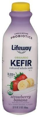 Lifeway, Kefir Whole Milk Strawberry Banana Organic, 32 Fl Oz